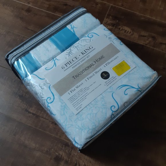 Brand New 6 PC Turquoise Deep Pocket 100% Polyester Sheets [QUEEN] - Picture 4 of 4